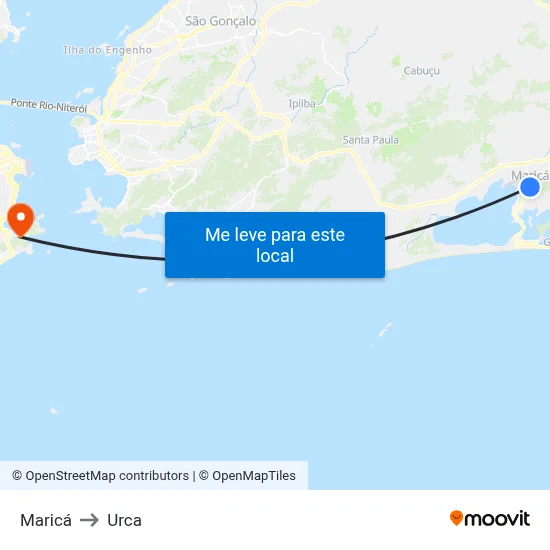 Maricá to Urca map