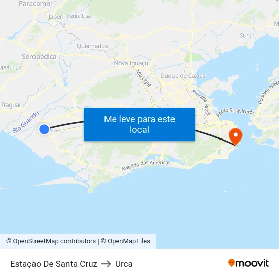 Estação De Santa Cruz to Urca map