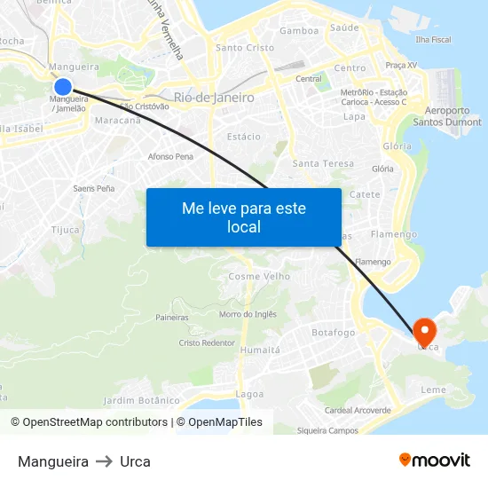 Mangueira to Urca map