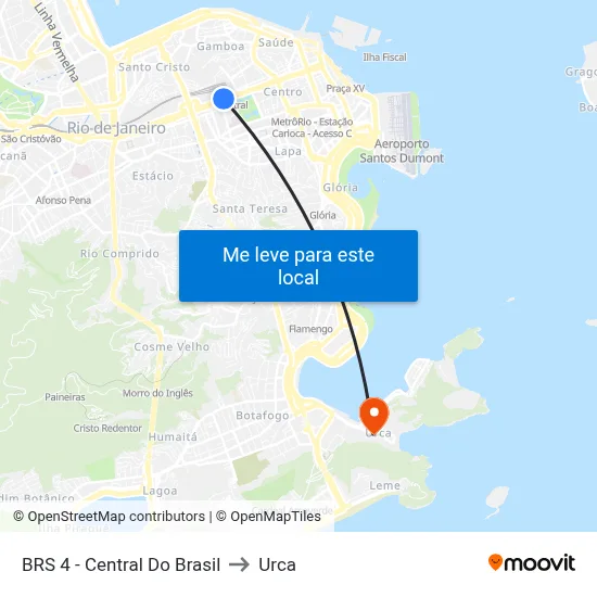 BRS 4 - Central Do Brasil to Urca map