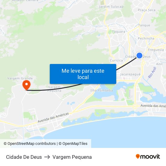 Cidade De Deus to Vargem Pequena map