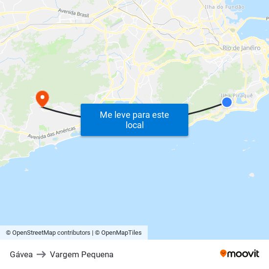 Gávea to Vargem Pequena map