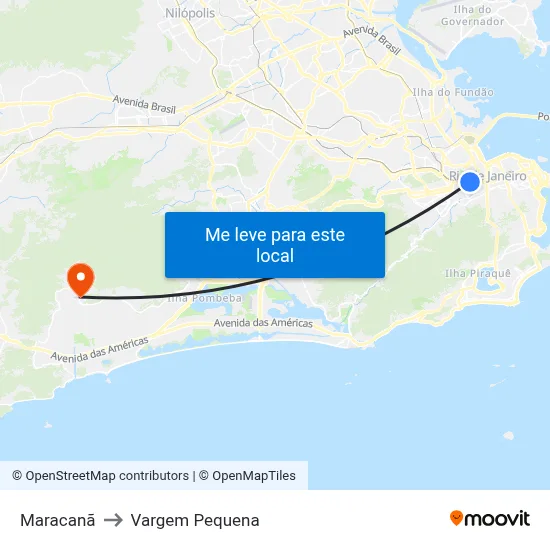 Maracanã to Vargem Pequena map