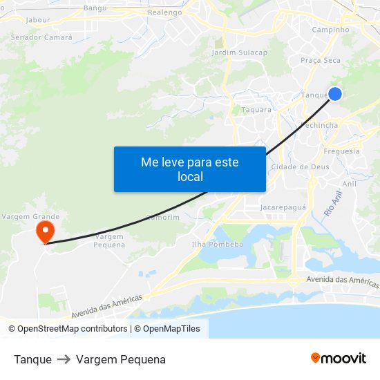 Tanque to Vargem Pequena map