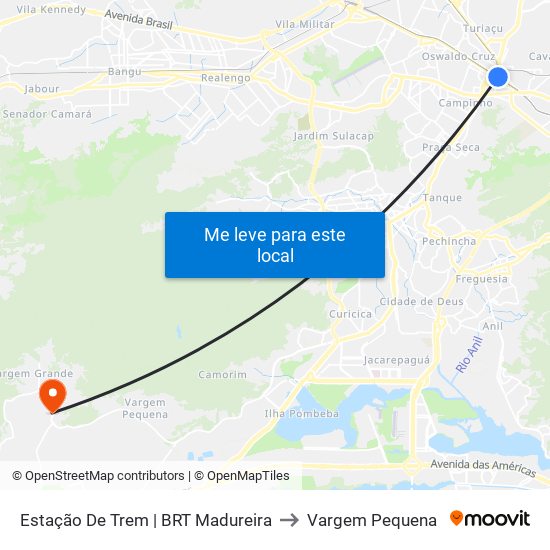 Estação De Trem | BRT Madureira to Vargem Pequena map