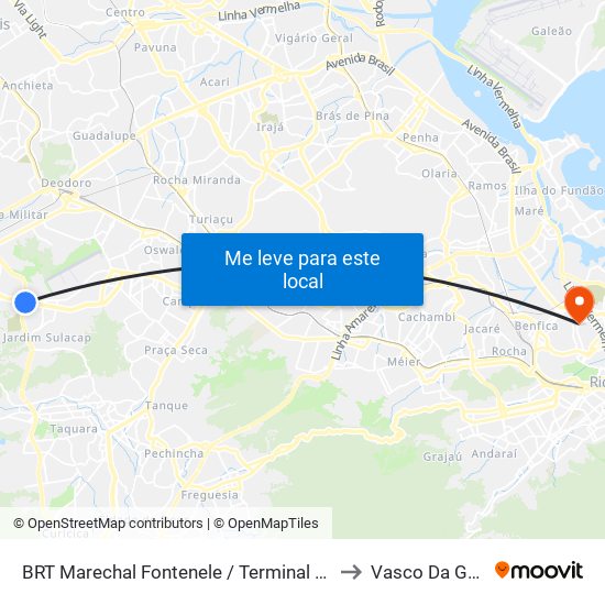 BRT Marechal Fontenele / Terminal Sulacap to Vasco Da Gama map