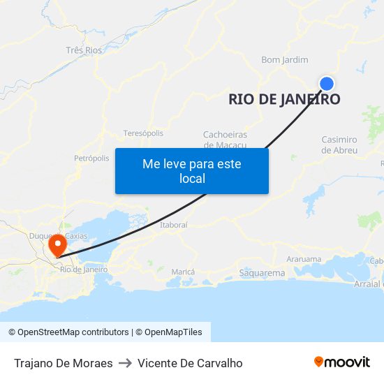 Trajano De Moraes to Vicente De Carvalho map