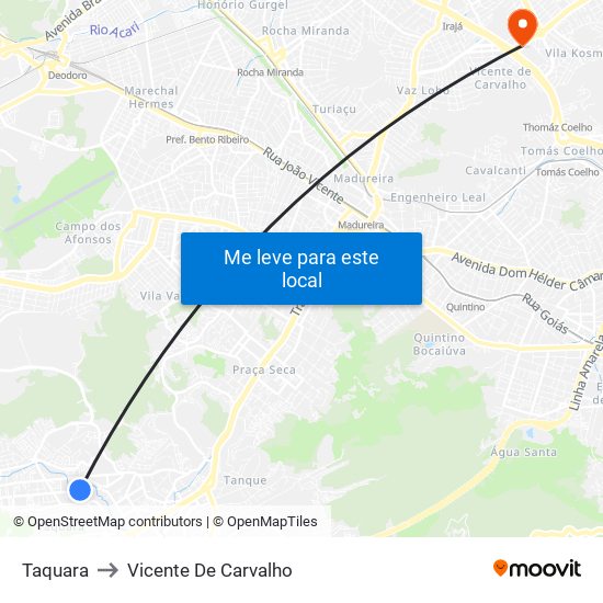 Taquara to Vicente De Carvalho map