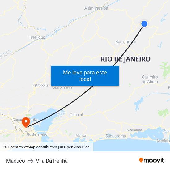 Macuco to Vila Da Penha map