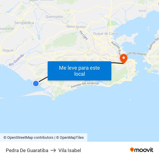 Pedra De Guaratiba to Vila Isabel map