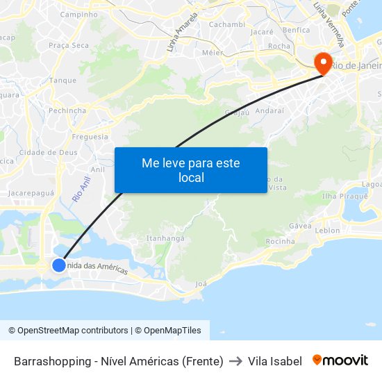 Barrashopping - Nível Américas (Frente) to Vila Isabel map