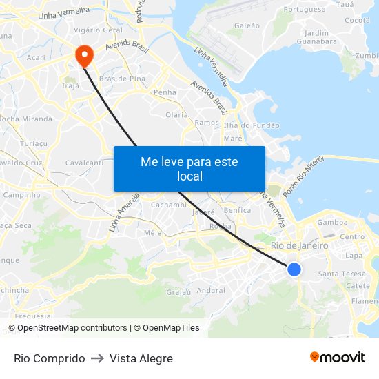 Rio Comprido to Vista Alegre map
