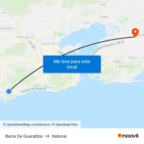 Barra De Guaratiba to Itaboraí map