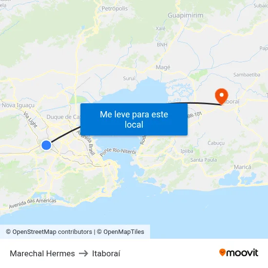 Marechal Hermes to Itaboraí map