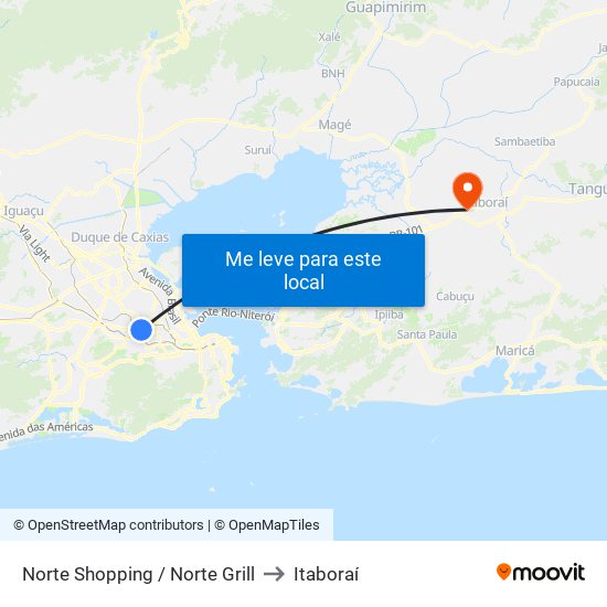 Norte Shopping / Norte Grill to Itaboraí map