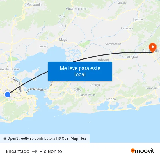 Encantado to Rio Bonito map