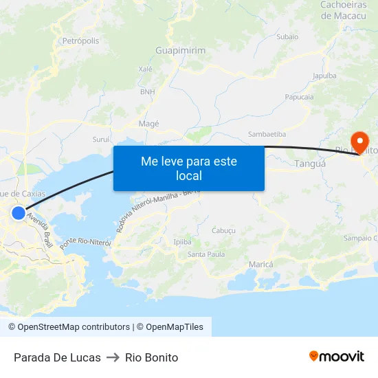 Parada De Lucas to Rio Bonito map