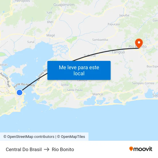 Central Do Brasil to Rio Bonito map