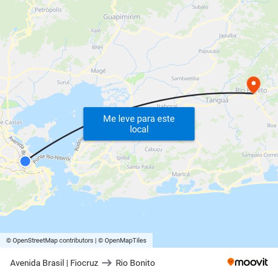 Avenida Brasil | Fiocruz to Rio Bonito map