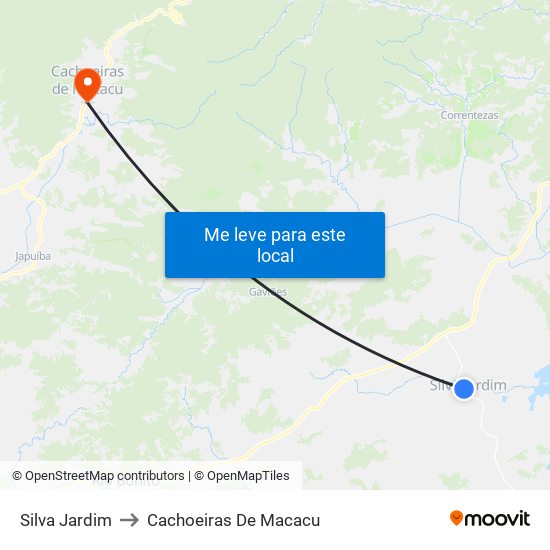 Silva Jardim to Cachoeiras De Macacu map