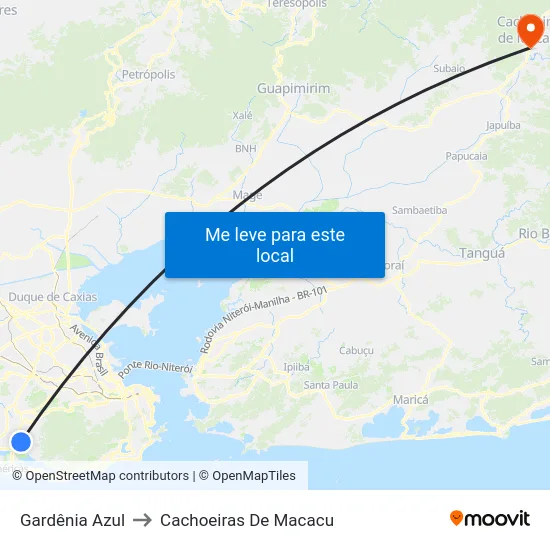 Gardênia Azul to Cachoeiras De Macacu map