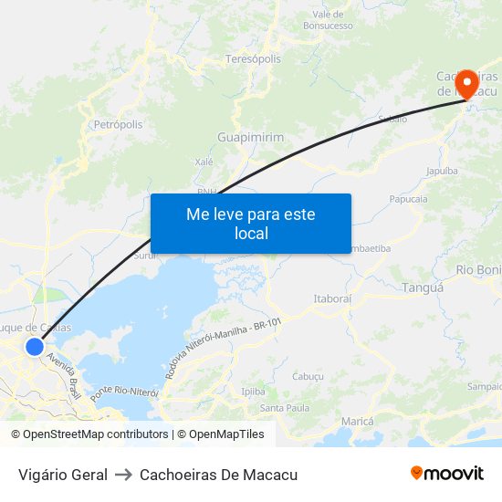 Vigário Geral to Cachoeiras De Macacu map