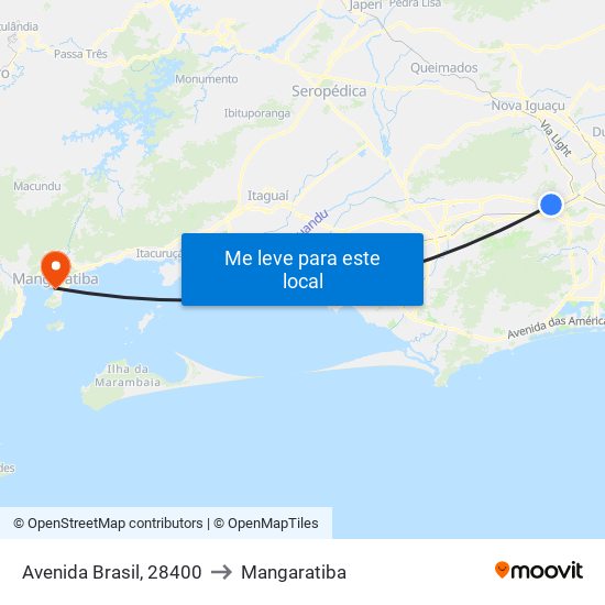 Avenida Brasil, 28400 to Mangaratiba map