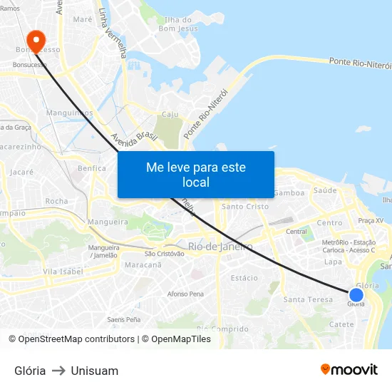 Glória to Unisuam map