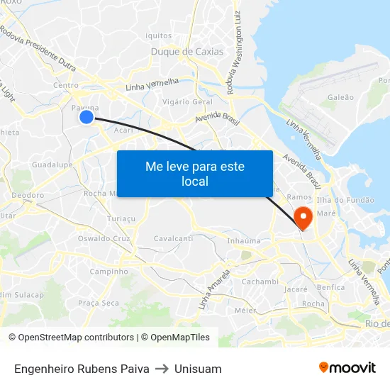 Engenheiro Rubens Paiva to Unisuam map