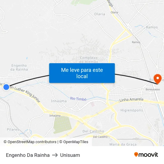 Engenho Da Rainha to Unisuam map