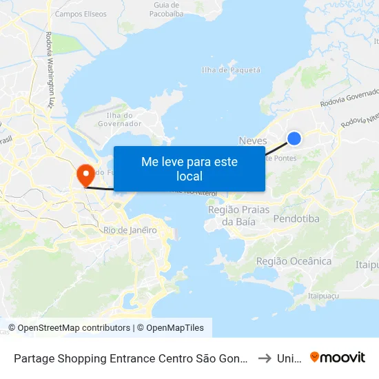 Partage Shopping Entrance Centro São Gonçalo - Rio De Janeiro 24445 Brasil to Unisuam map