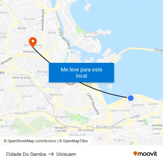 Cidade Do Samba to Unisuam map