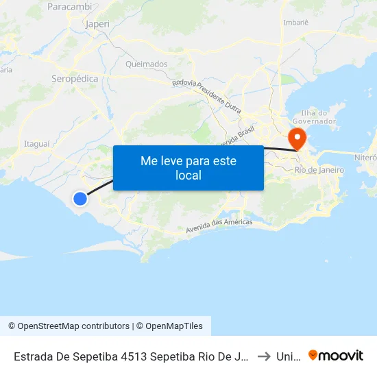 Estrada De Sepetiba 4513 Sepetiba Rio De Janeiro - Rio De Janeiro 23545 Brasil to Unisuam map