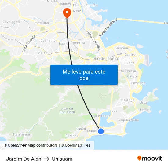 Jardim De Alah to Unisuam map