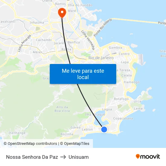 Nossa Senhora Da Paz to Unisuam map