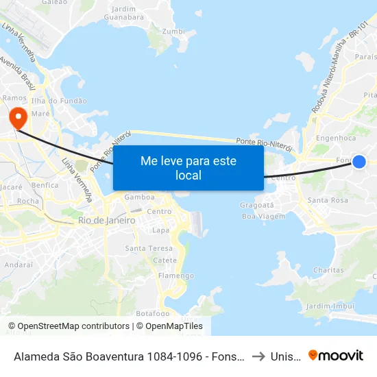 Alameda São Boaventura 1084-1096 - Fonseca Niterói - Rj Brasil to Unisuam map