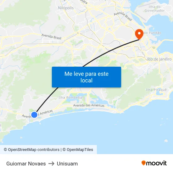Guiomar Novaes to Unisuam map