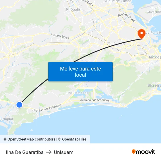 Ilha De Guaratiba to Unisuam map
