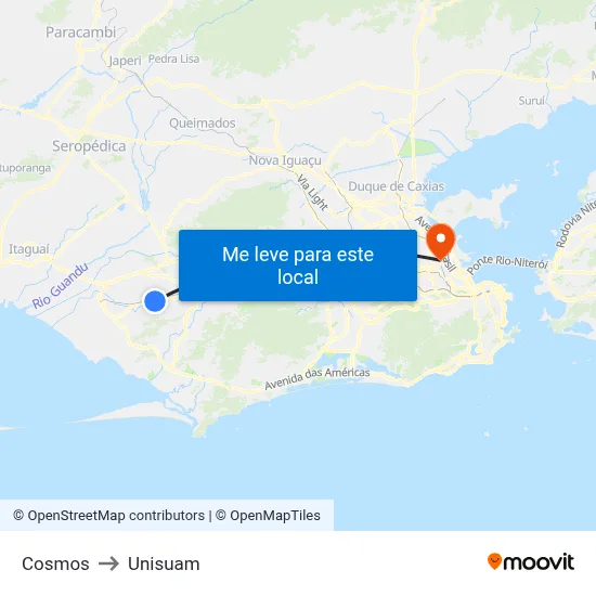 Cosmos to Unisuam map