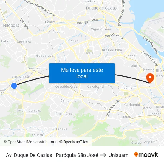 Av. Duque De Caxias | Paróquia São José to Unisuam map