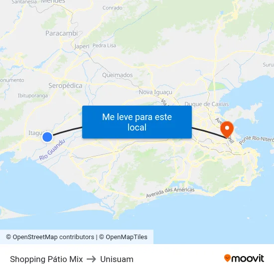 Shopping Pátio Mix to Unisuam map