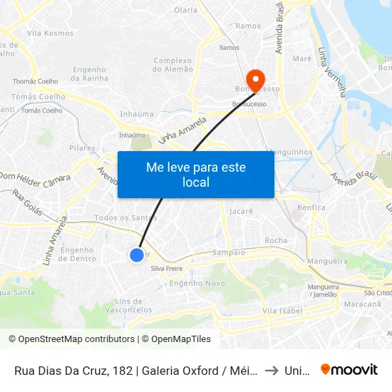 Rua Dias Da Cruz, 182 | Galeria Oxford / Méier Off-Shopping / Imperator to Unisuam map