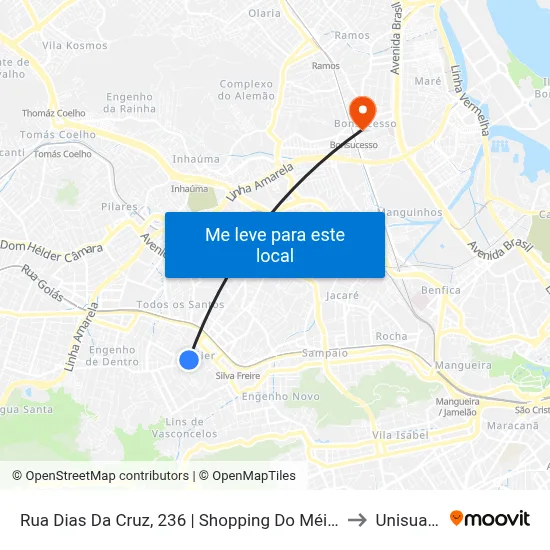 Rua Dias Da Cruz, 236 | Shopping Do Méier to Unisuam map