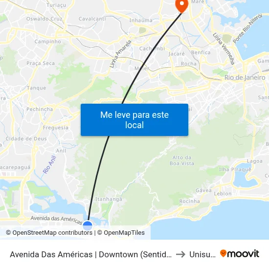 Avenida Das Américas | Downtown (Sentido Alvorada) to Unisuam map