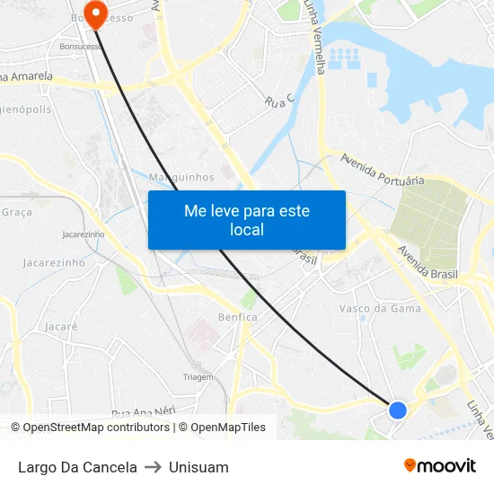 Largo Da Cancela to Unisuam map