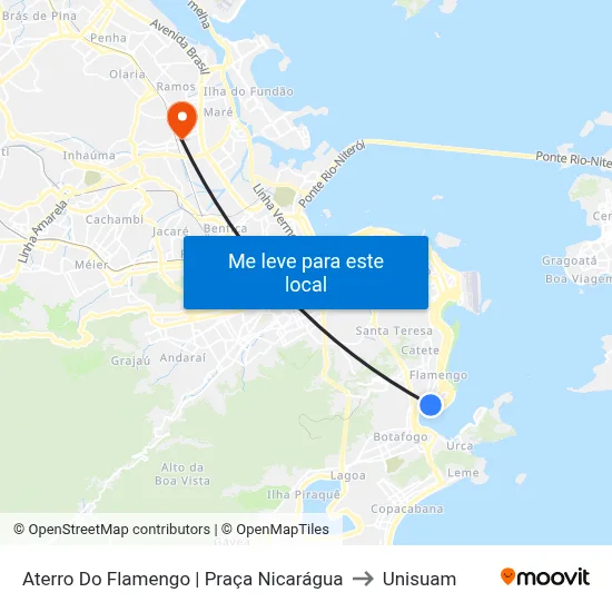 Aterro Do Flamengo | Praça Nicarágua to Unisuam map