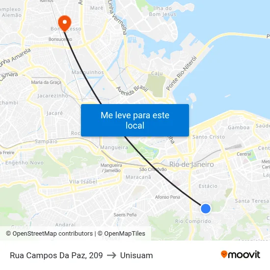 Rua Campos Da Paz, 209 to Unisuam map