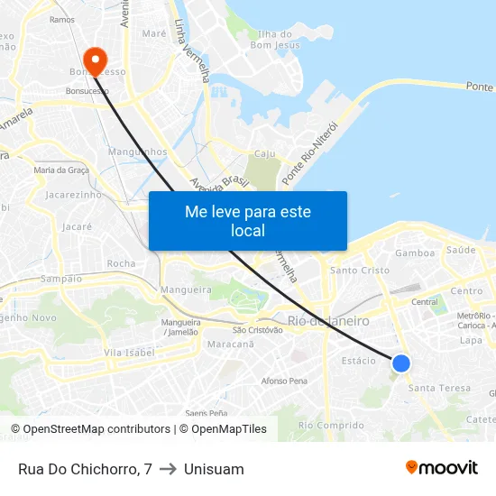 Rua Do Chichorro, 7 to Unisuam map