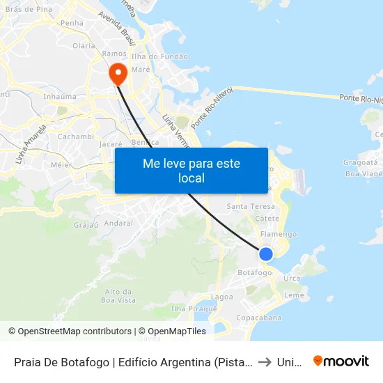Praia De Botafogo | Edifício Argentina (Pista Lateral - Sentido Centro) to Unisuam map