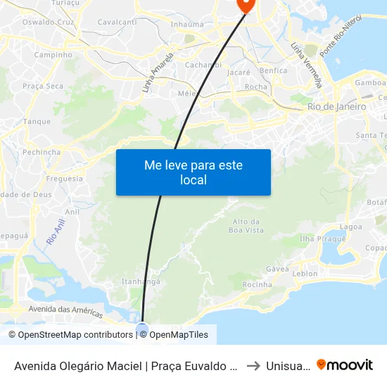 Avenida Olegário Maciel | Praça Euvaldo Lodi to Unisuam map